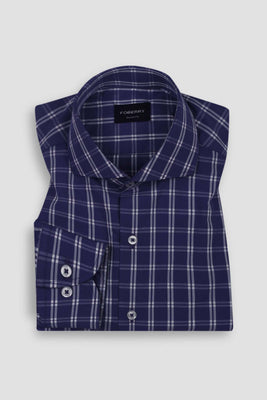 Indigo White Grid Shirt