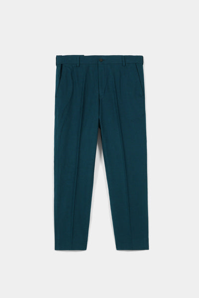 Teal Green Flannel Ravon Trousers