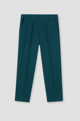 Teal Green Flannel Ravon Trousers