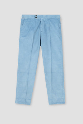 Sky Blue Wide Wale Corduroy Gurkha Trousers