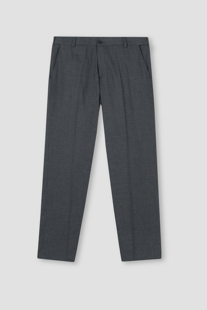 Steel Grey Flannel Ravon Trousers