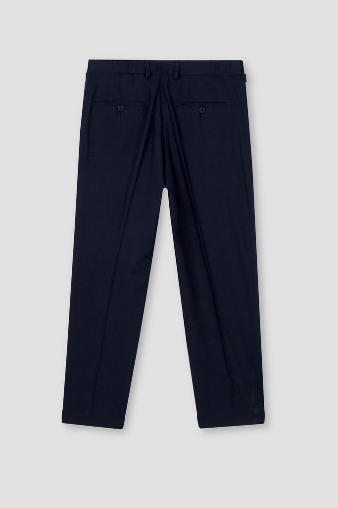 Navy Blue Flannel Ravon Trousers