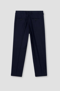 Navy Blue Flannel Ravon Trousers