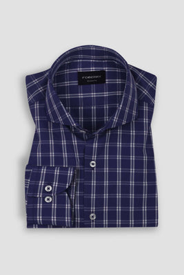 Indigo White Grid Shirt