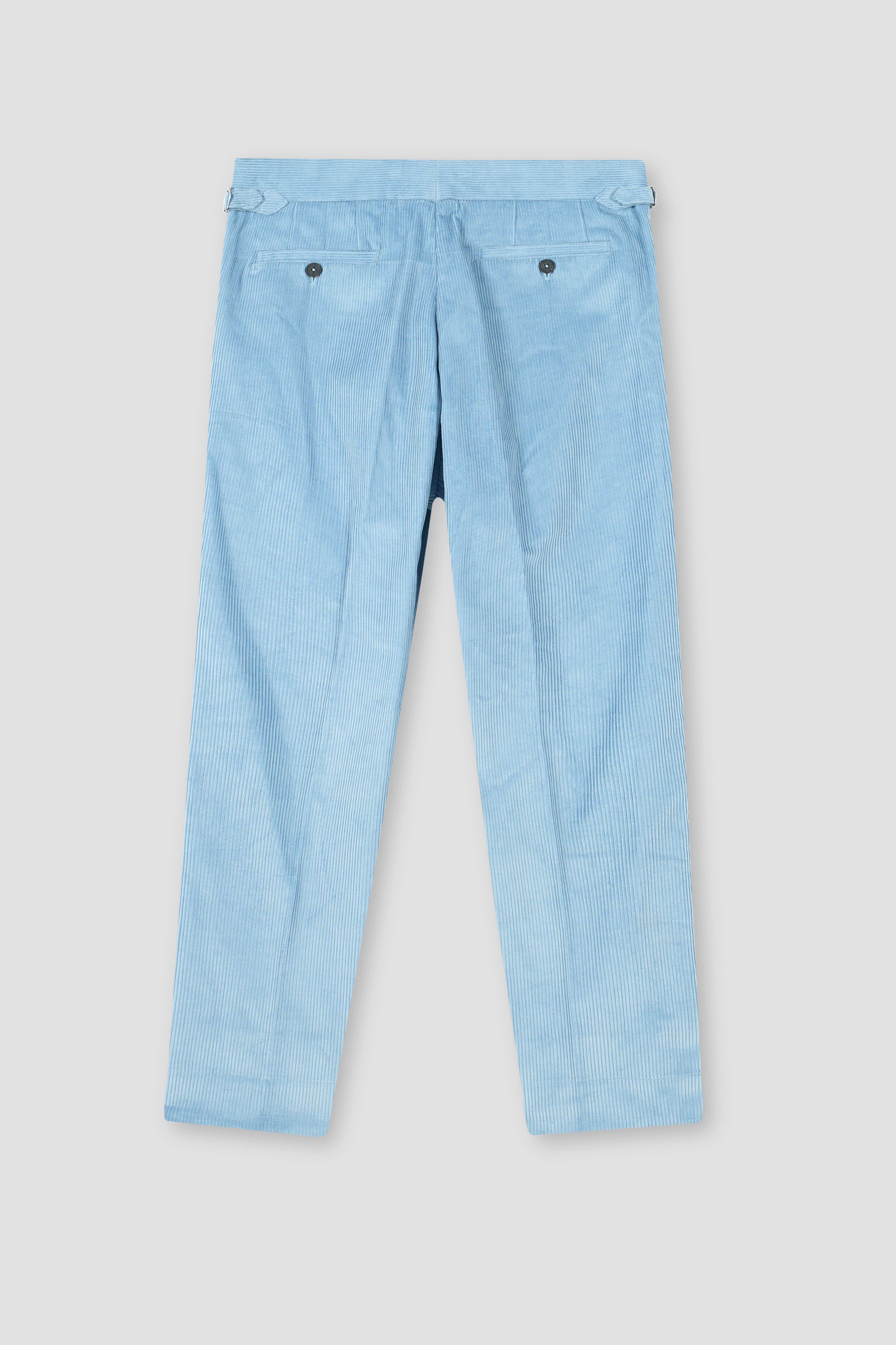 Sky Blue Wide Wale Corduroy Gurkha Trousers