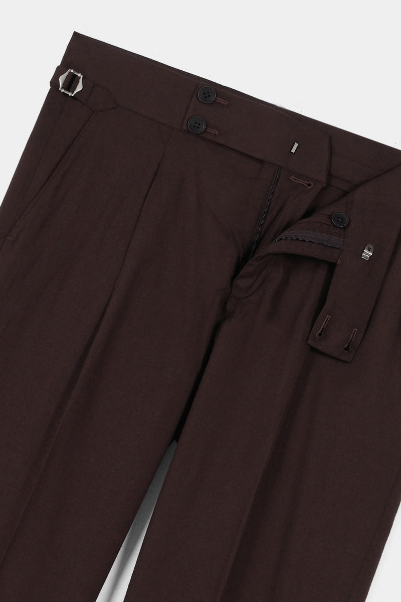 Brown Flannel Gurkha Trousers