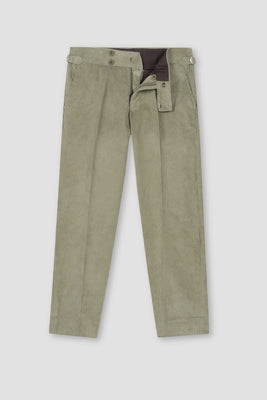 Caramel Green Wide Wale Corduroy Gurkha Trousers