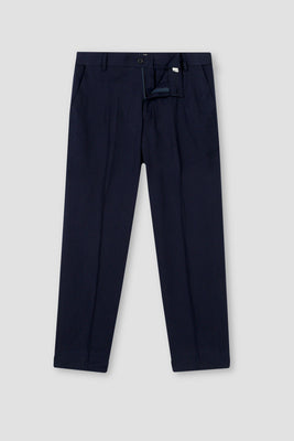 Navy Blue Flannel Ravon Trousers
