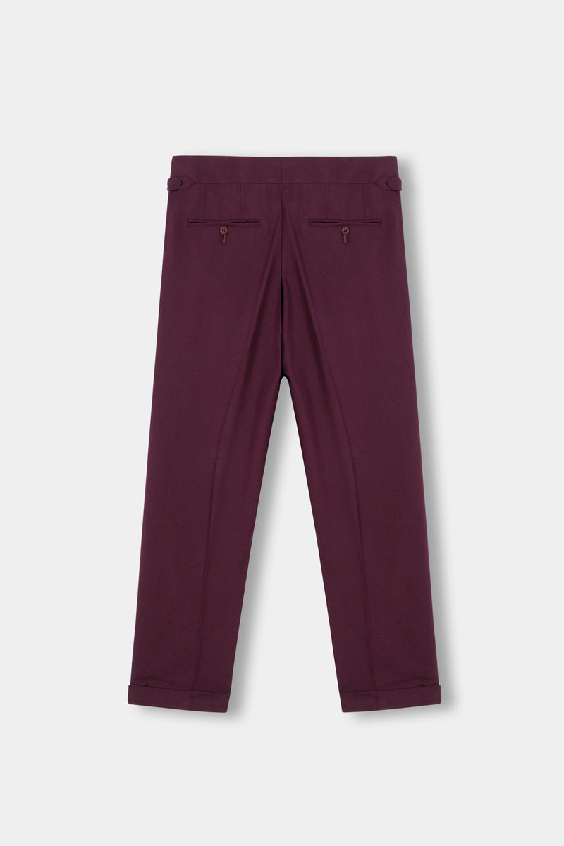 Maroon flannel Gurkha Trousers