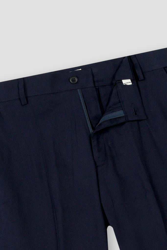 Navy Blue Flannel Ravon Trousers