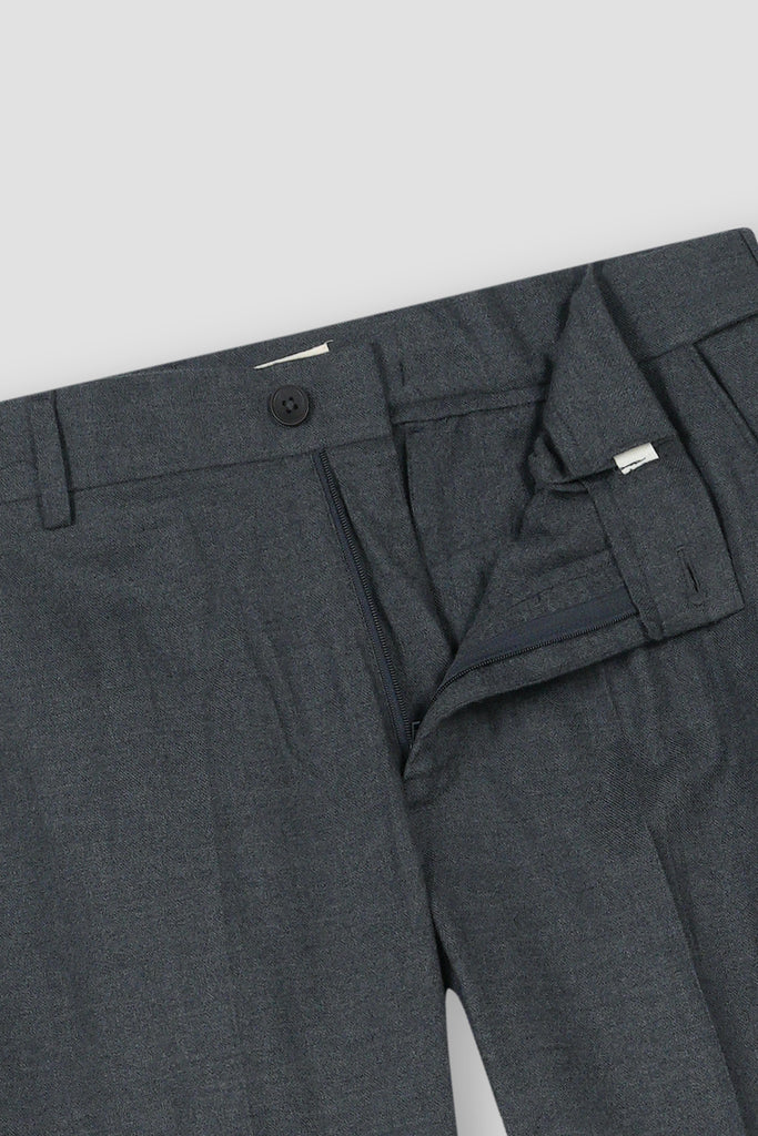 Steel Grey Flannel Ravon Trousers
