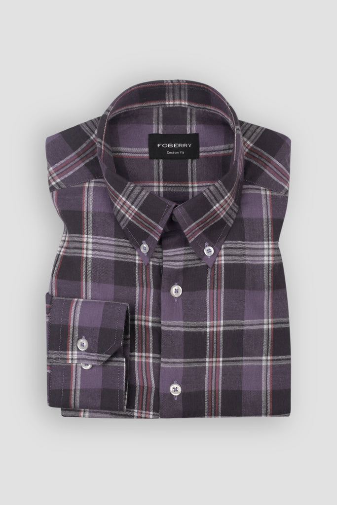Light Muave Tartan Winter Flannel Shirt