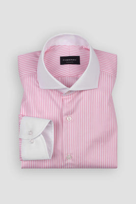 Soft Pink Banker Stripes Shirt