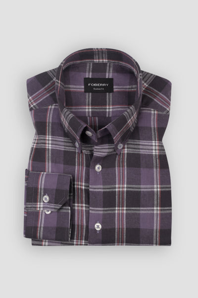 Light Muave Tartan Winter Flannel Shirt