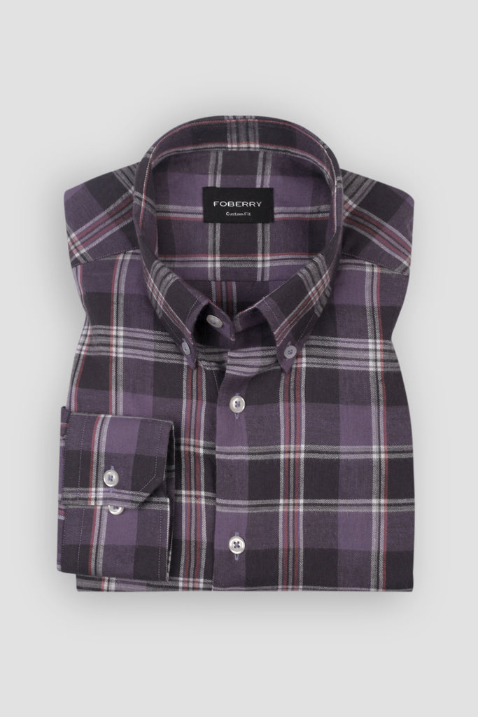 Light Muave Tartan Winter Flannel Shirt