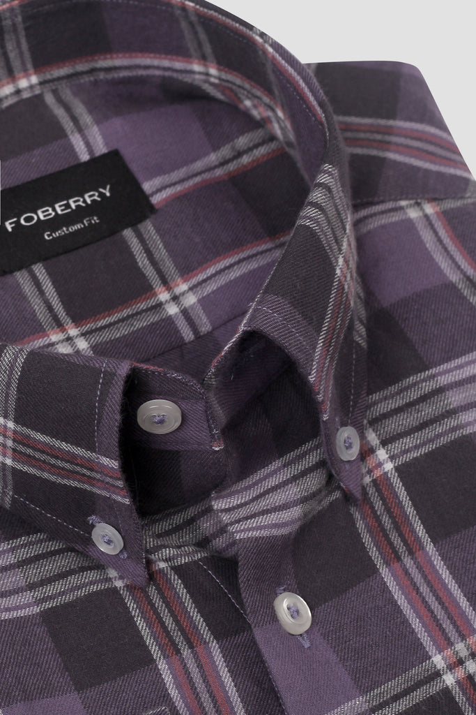 Light Muave Tartan Winter Flannel Shirt