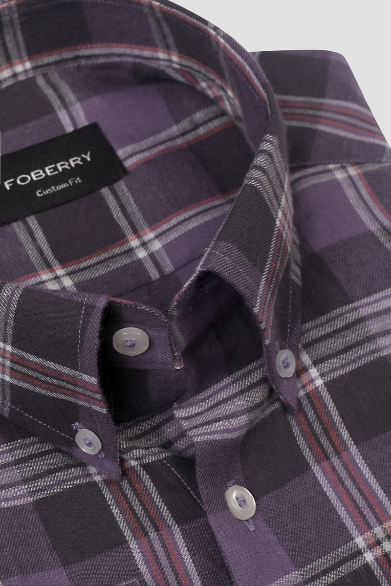 Light Muave Tartan Winter Flannel Shirt