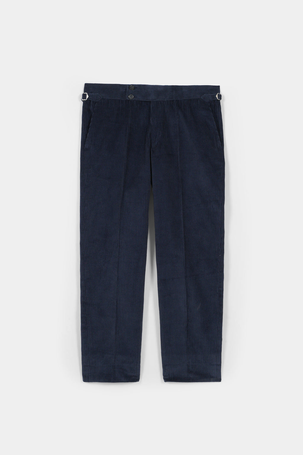 Navy Blue Wide Wale Corduroy Gurkha Trousers