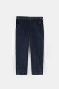 Navy Blue Wide Wale Corduroy Gurkha Trousers