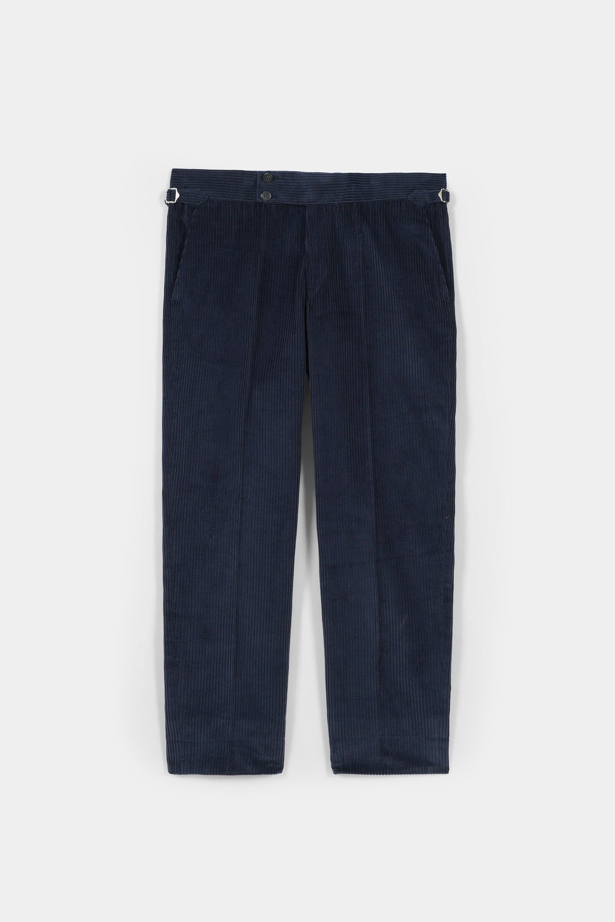 Navy Blue Wide Wale Corduroy Gurkha Trousers
