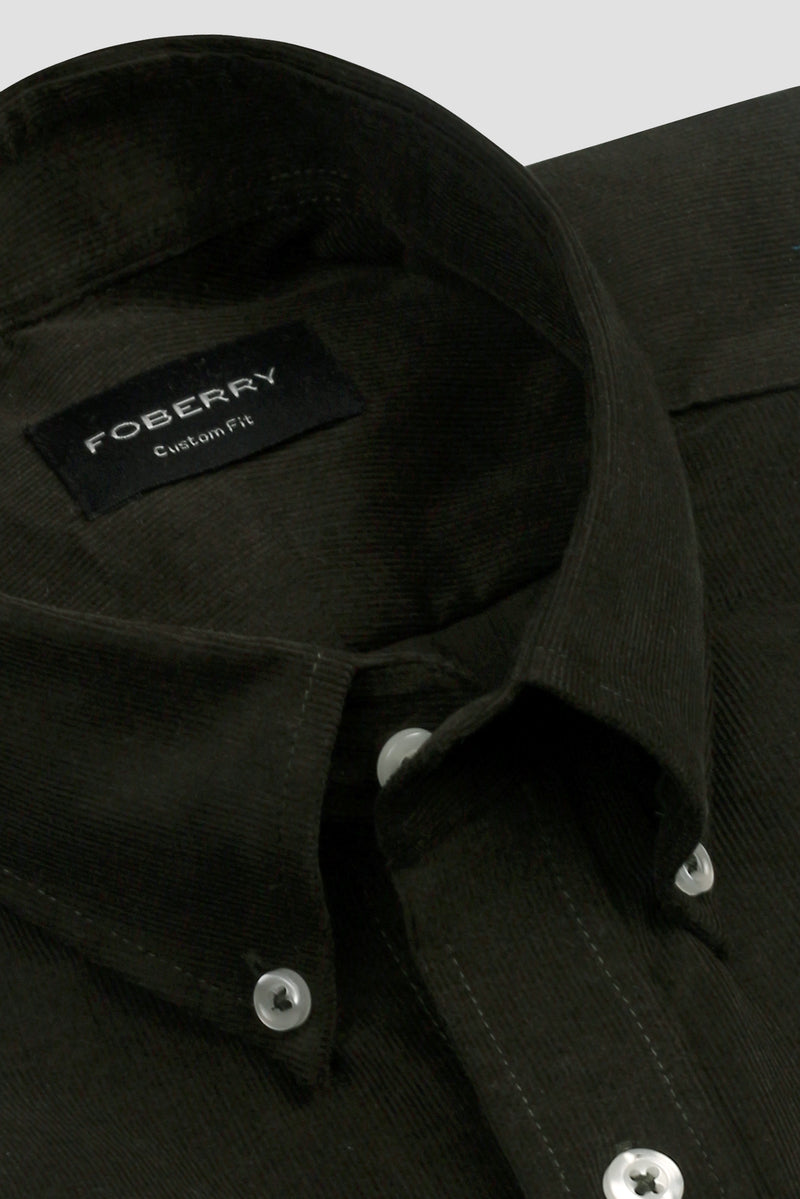 Soft Forrest Green Corduroy Shirt