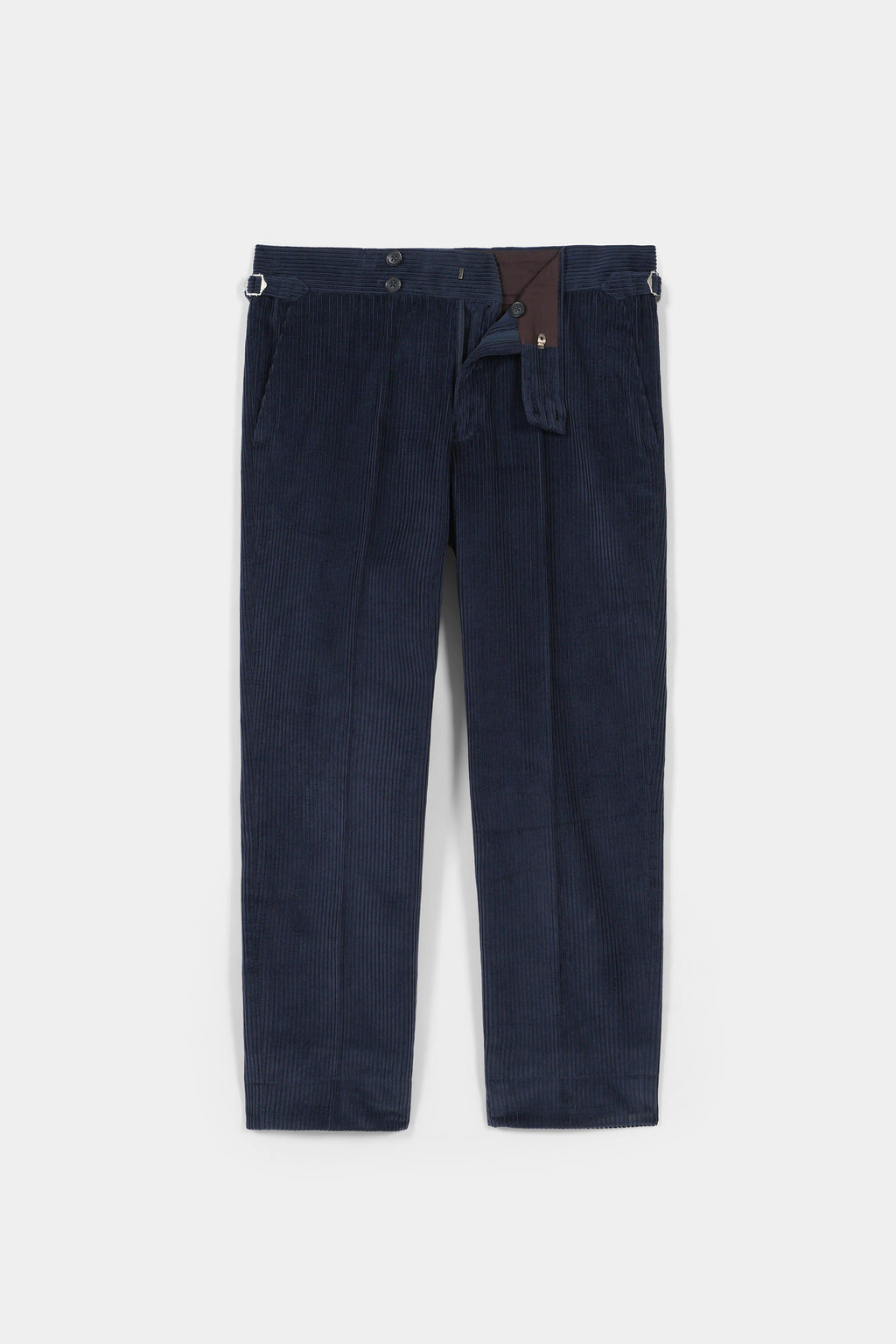 Navy Blue Wide Wale Corduroy Gurkha Trousers