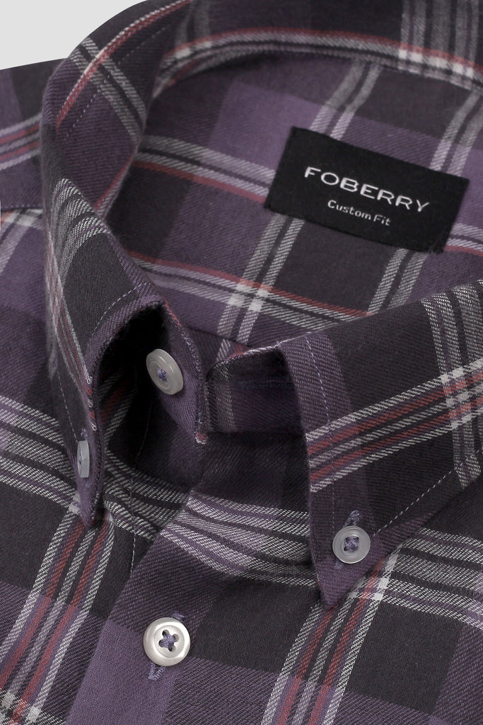 Light Muave Tartan Winter Flannel Shirt