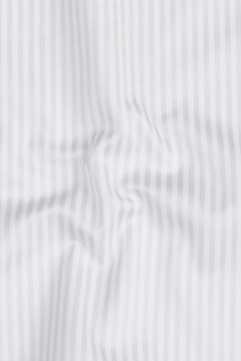 Pastel Grey Bankers Stripes
