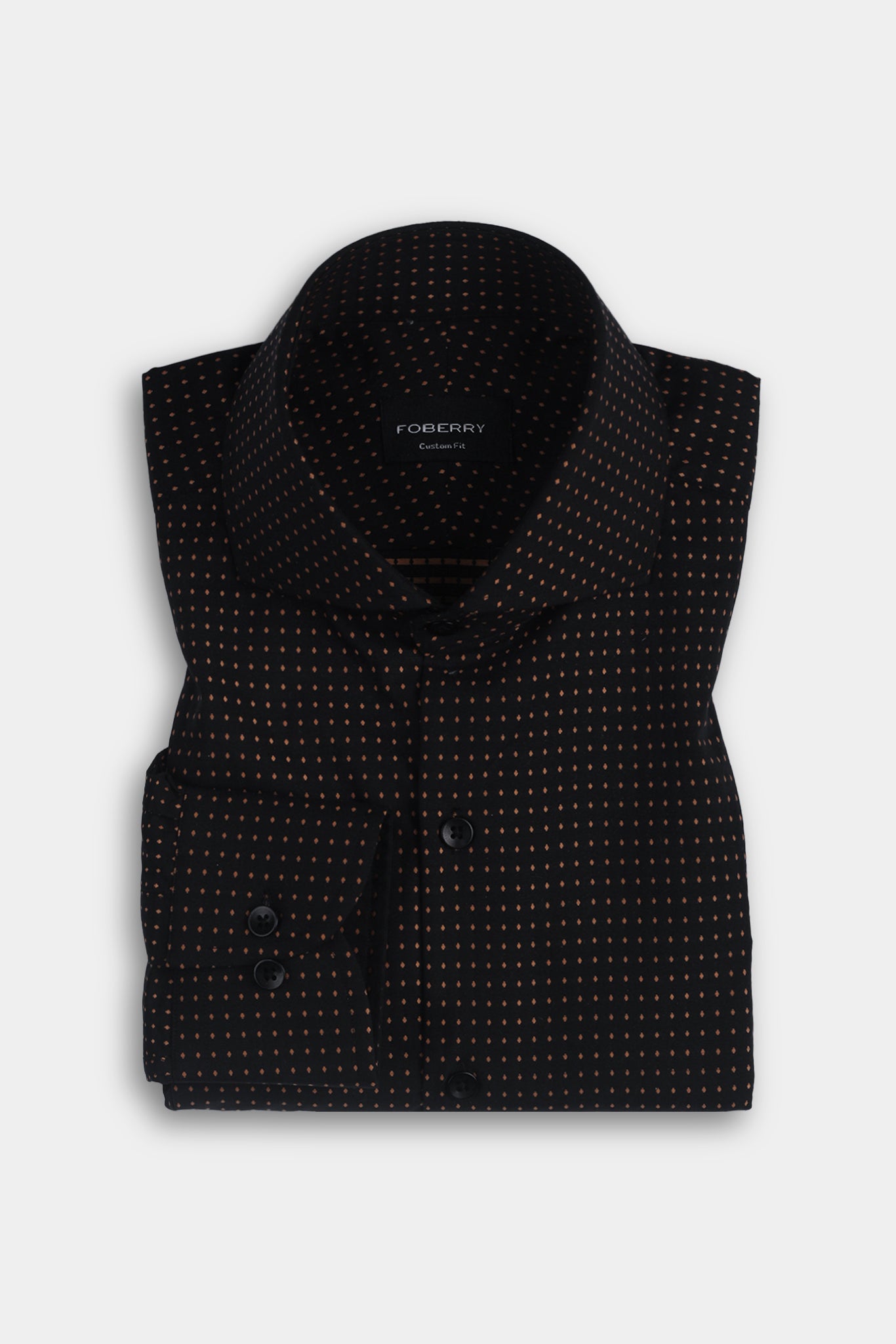 Gold On Black Polka Dots Shirt