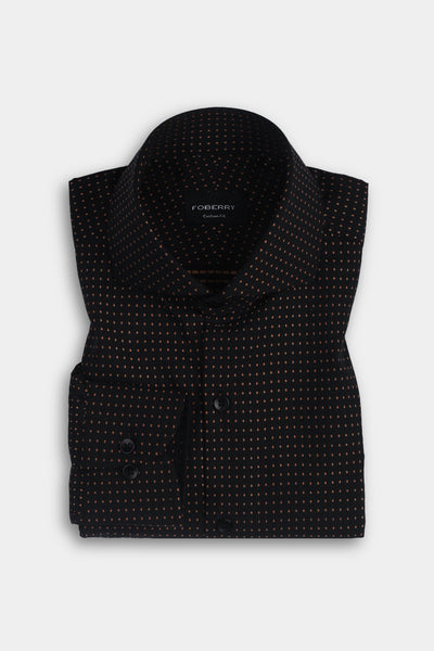 Gold On Black Polka Dots Shirt