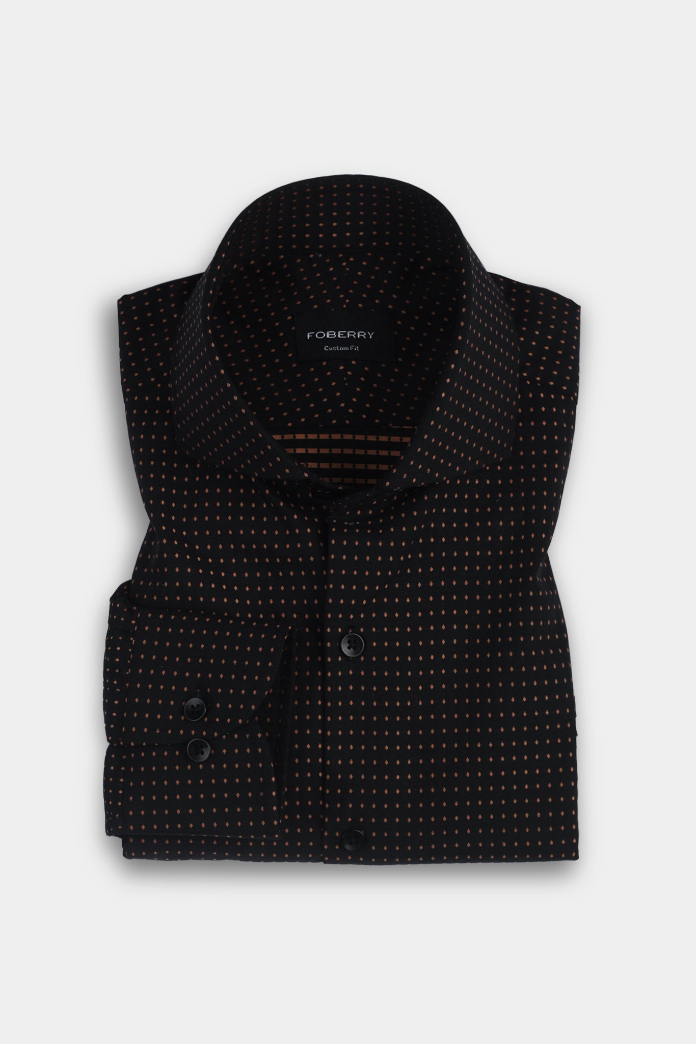 Gold On Black Polka Dots Shirt