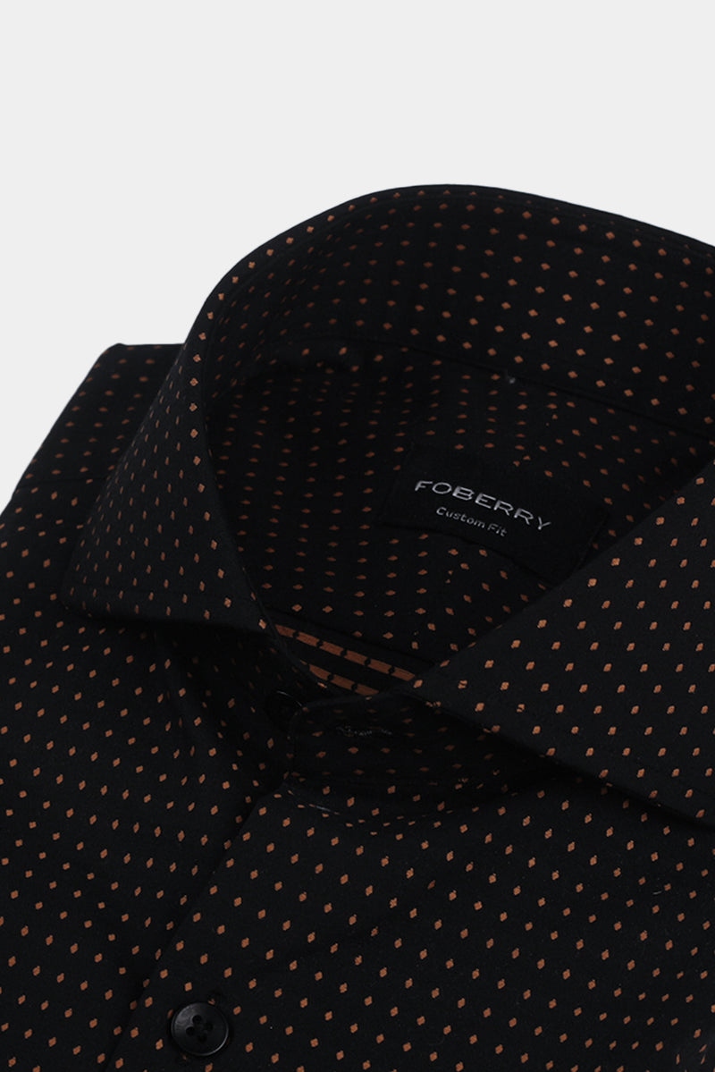 Gold On Black Polka Dots Shirt