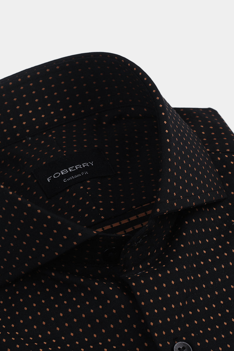 Gold On Black Polka Dots Shirt