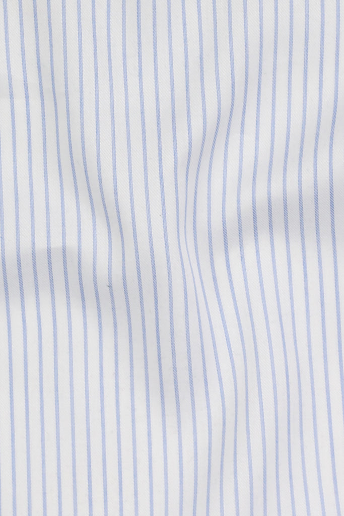Sky Blue 60s Pencil Stripes Shirt - Easy Care