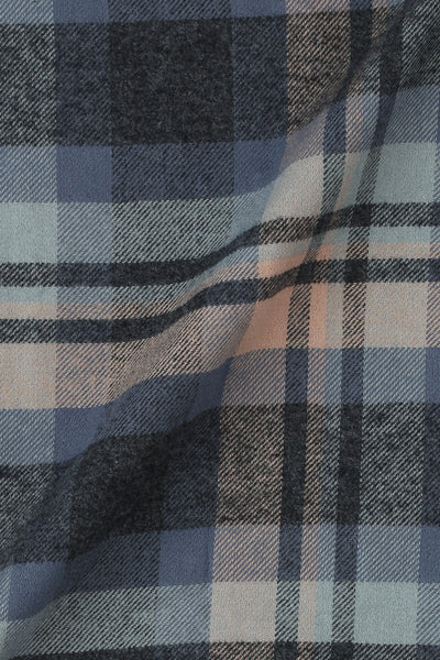 Ivory Blue Madras Winter Flannel