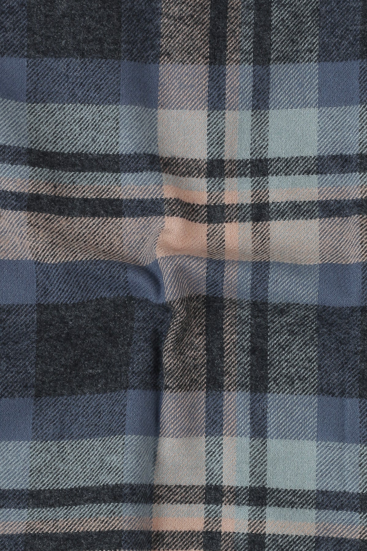 Ivory Blue Madras Winter Flannel Shirt