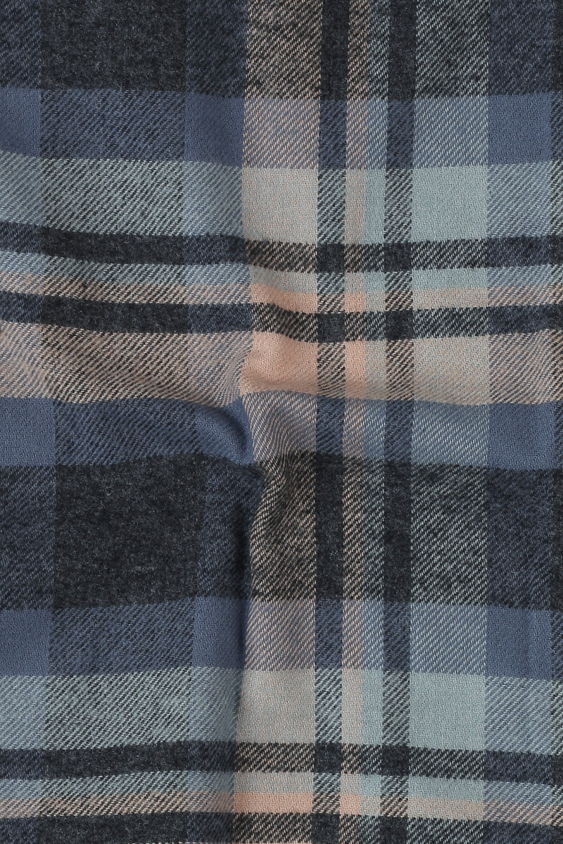 Ivory Blue Madras Winter Flannel Shirt