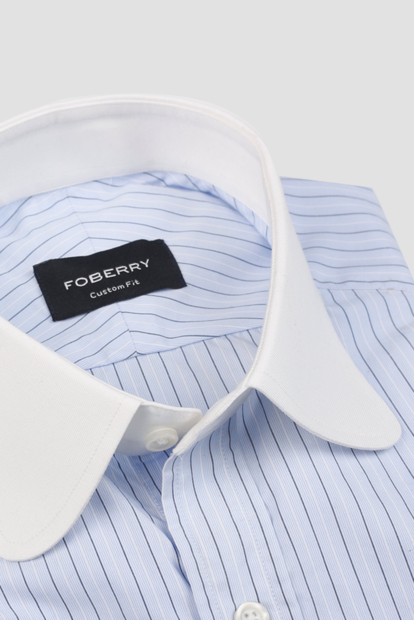 Sky Blue & Black Hairline Striped Shirt