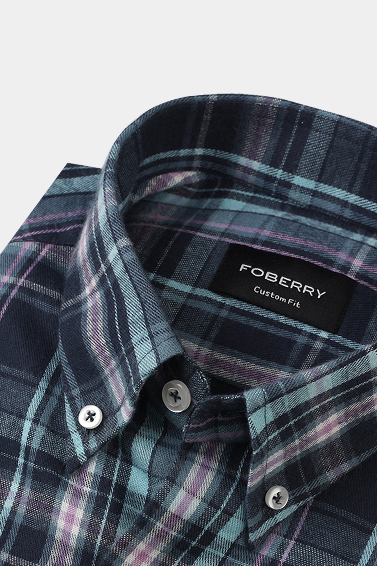 Soft Teal Blue Tartan Winter Flannel Shirt