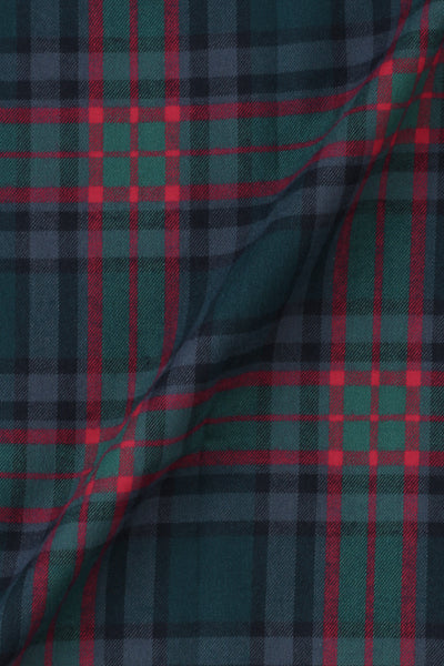 Dark Blue Green Tartan Winter Flannel