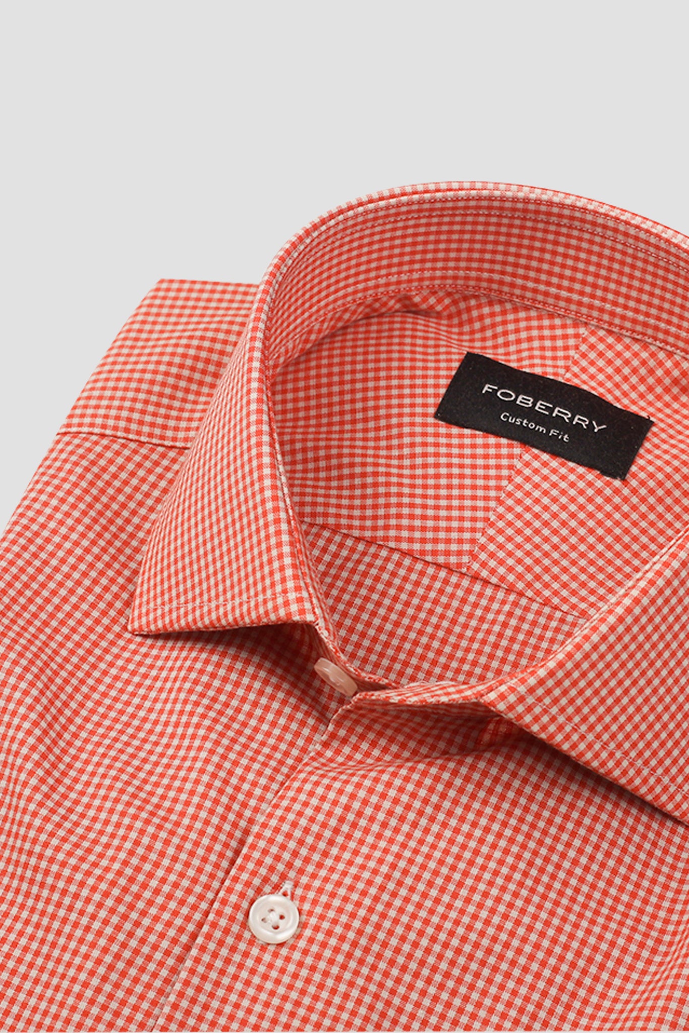 Orange Micro Gingham Shirt