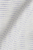 White Blue Chain Striped Fine Italian Linen