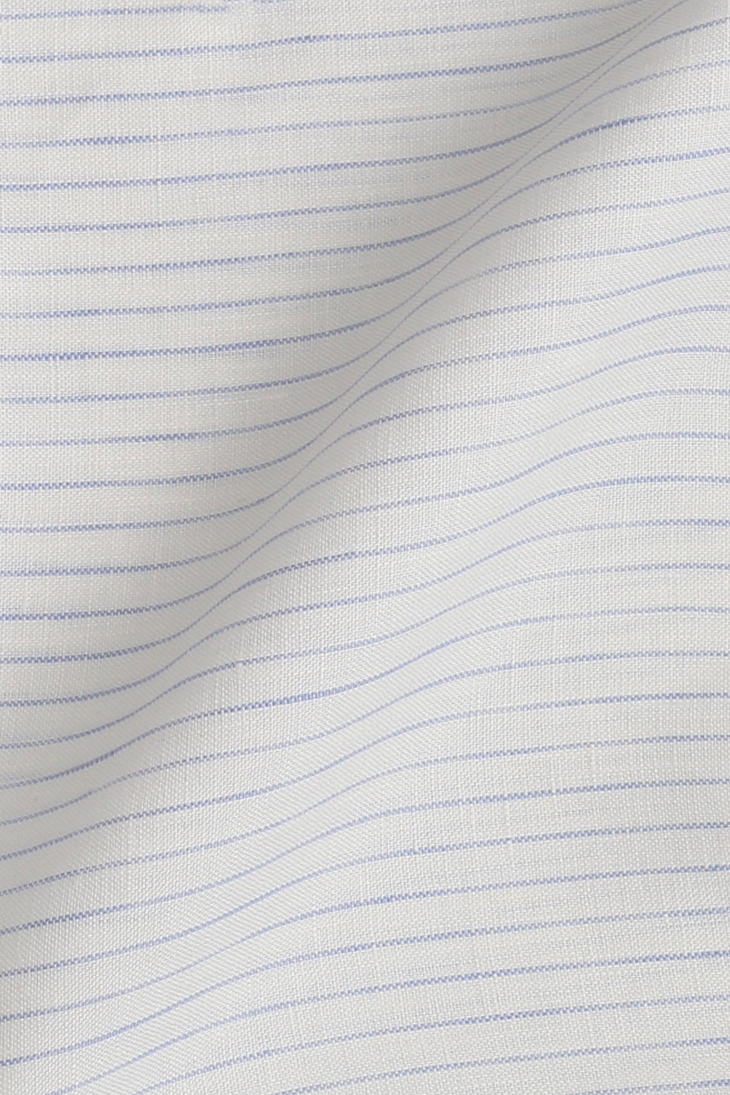 White Blue Chain Striped Fine Italian Linen