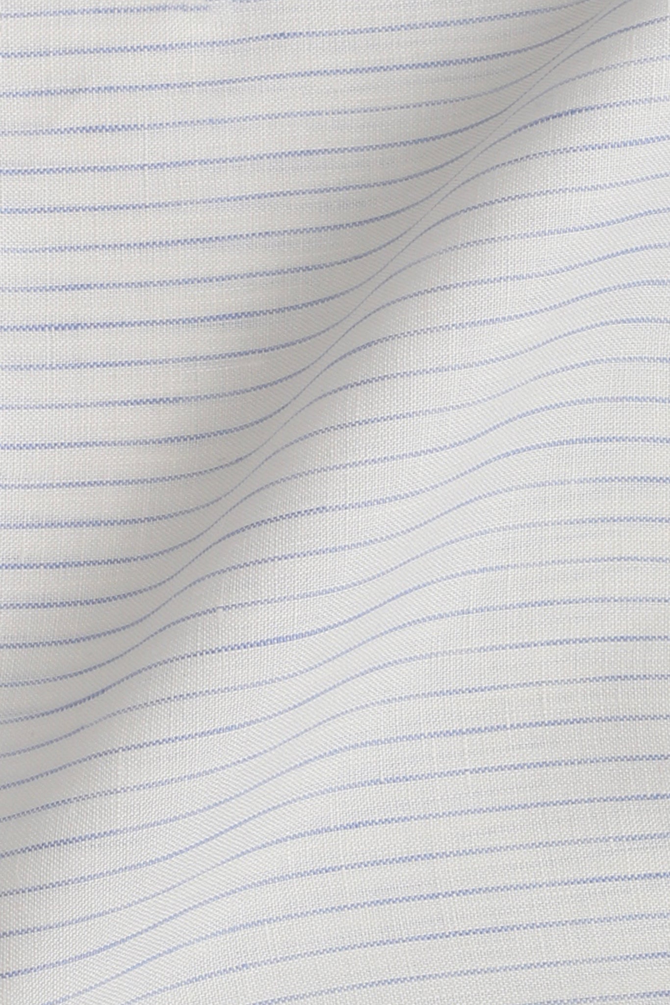 White Blue Chain Striped Fine Italian Linen