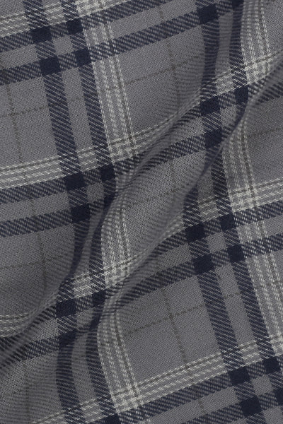 Grey Blue Madras Winter Flannel