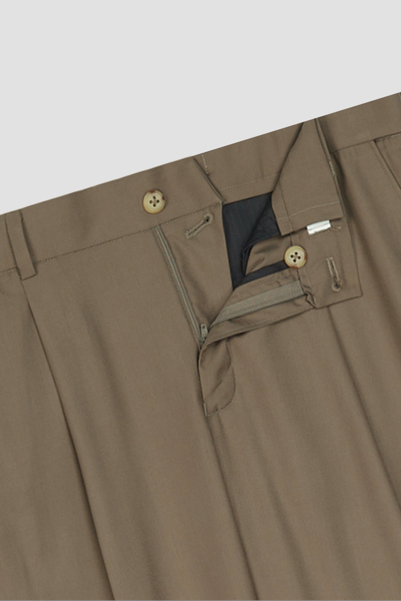 French Beige Tropical Wool Blended Dress Pant