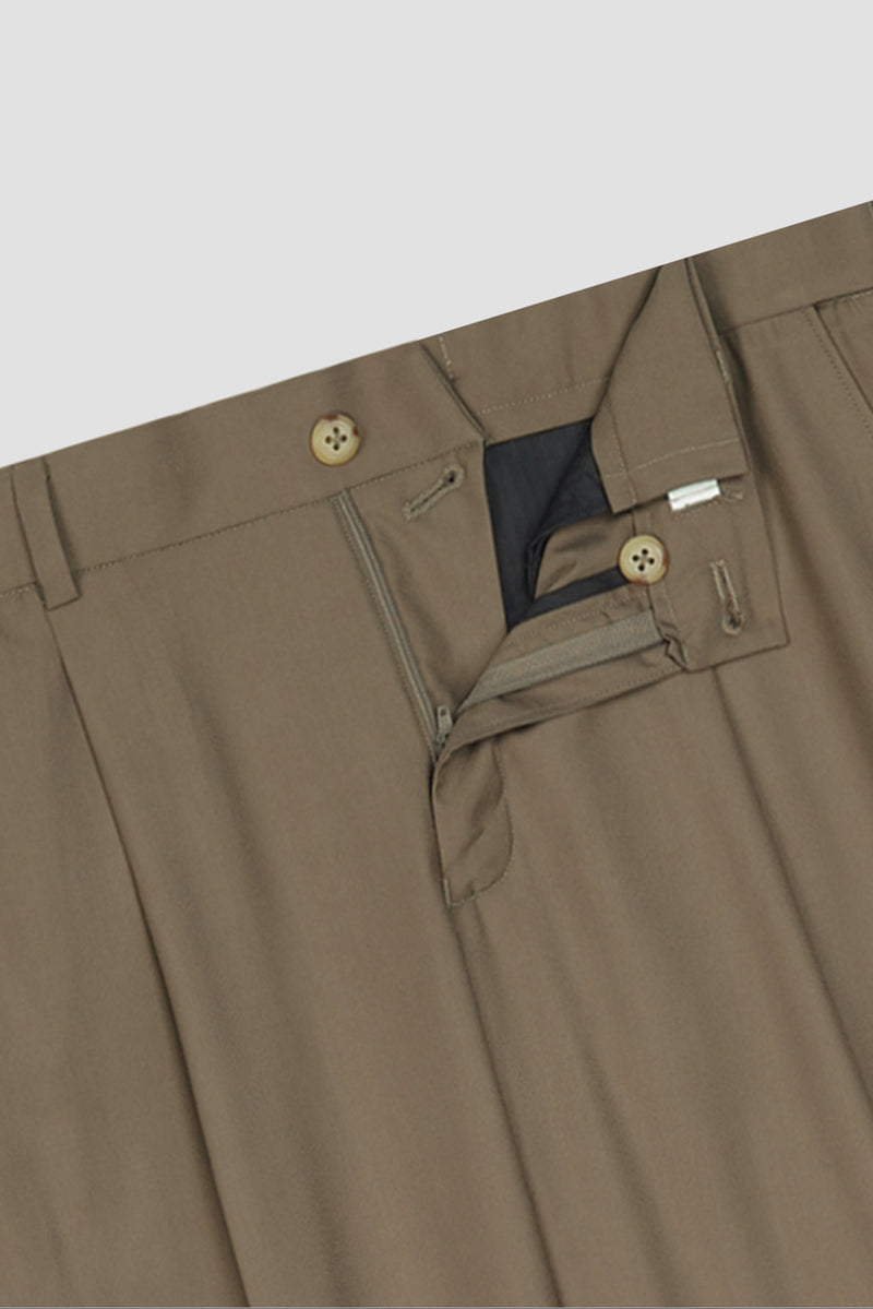 French Beige Tropical Wool Blended Dress Pant