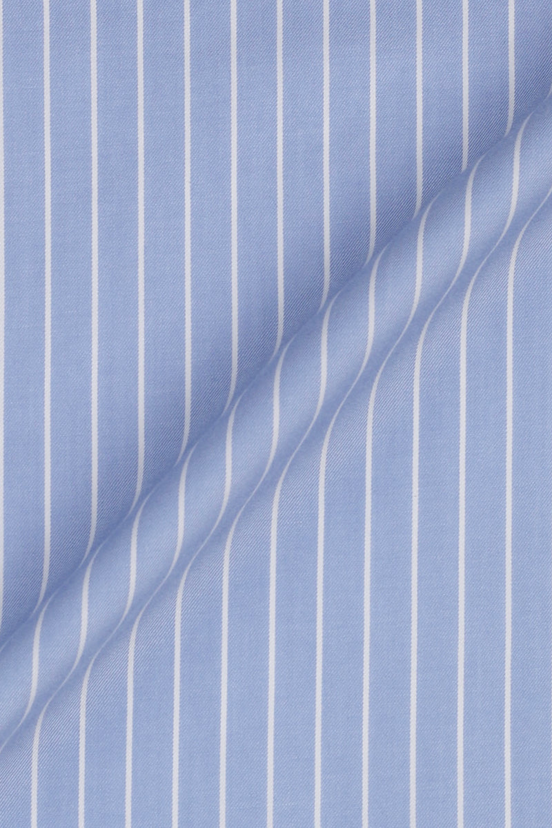 Sky Blue With White Pencil Stripes Shirt