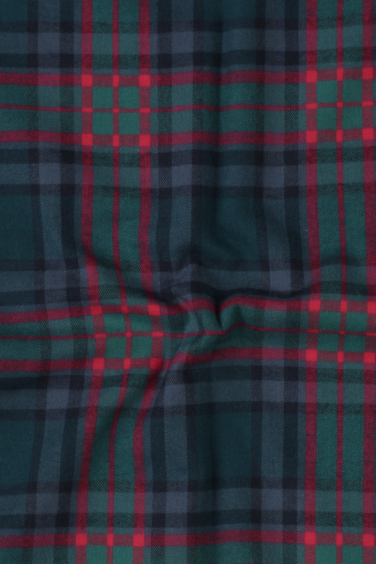 Dark Blue Green Tartan Winter Flannel Shirt
