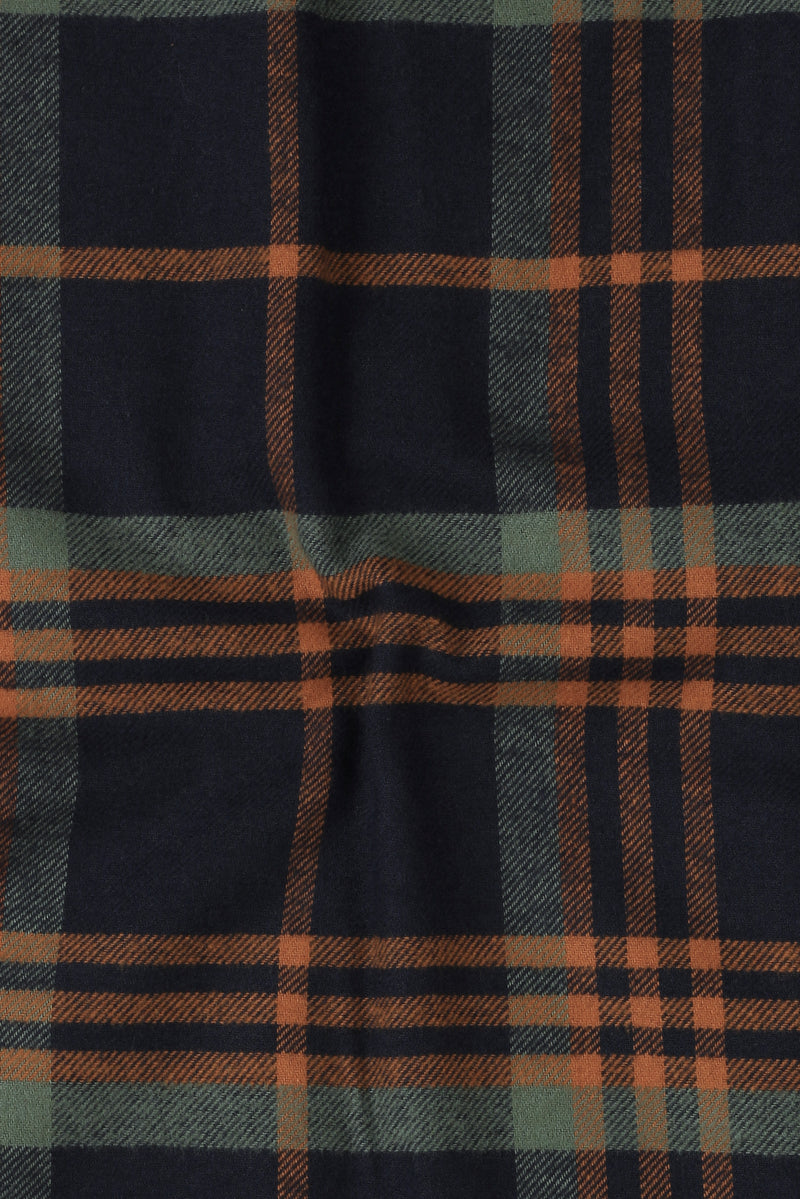 Tangerine Blue Tartan Winter Flannel
